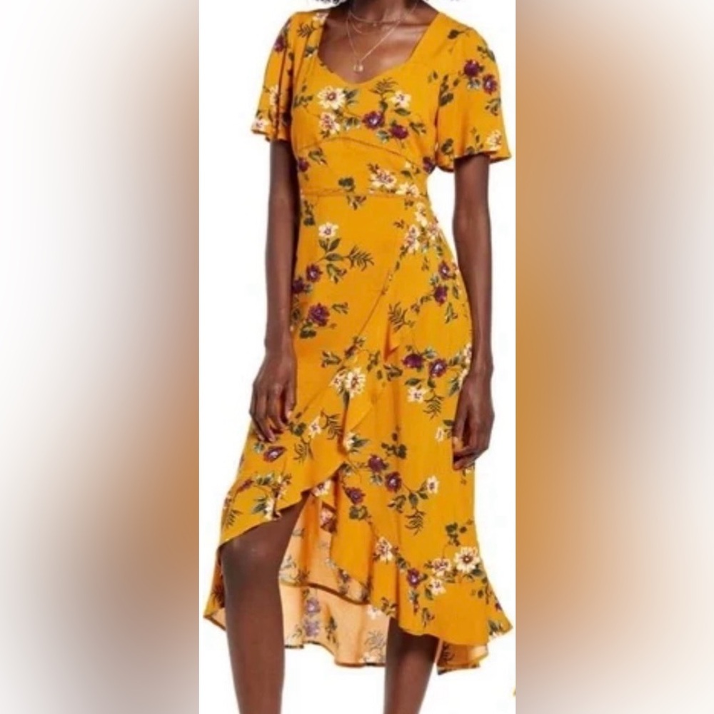 EUC Band of Gypsies Lightweight Faux Wrap Dress